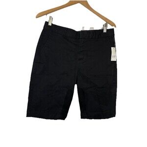 Gap Women's 4 Black Bermuda Shorts Cotton Blend 10" Inseam
